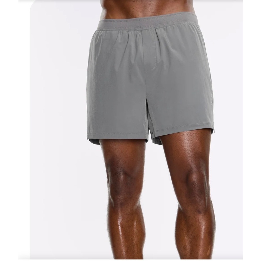 Peloton Rib Panel Active Short 378 Mens Gray Lined Training Shorts Large NEW